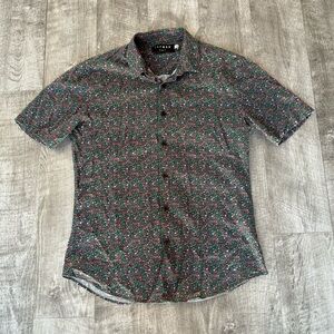 Topman Slim Fit Mini Zebra Pattern Button Down Shirt